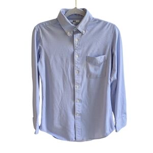 Uniqlo Shirt Mens Size M Blue Button Up Casual Long Sleeve Cotton Blend Slim Fit